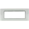 puntoluceled Placca in vetro lucido compatibile con Vimar Plana 7 moduli Bianco - Cornice frontale da incasso cassetta 507