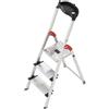 Hailo NUEVO 2024 - Escalera de tijera de aluminio con peldaño ancho XXL EasyClix (3 peldaños)