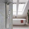 HUOLE Pannello Doccia Idromassaggio in Acciaio Inox -Colonna Doccia Idromassaggio con Miscelatore, Pannello Doccia Acciaio Inox 3 Funzioni, 15 * 47 * 130 cm (acciaio inossidabile)