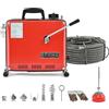 ZELCAN Macchina Sturatubi Elettrica, 400W Macchina per La Pulizia dei Tubi della Coclea, 400r/ min Pulitore Elettrico di Scarico Tubo con Spirale da 20M Scovolini e 6 Teste per Lavello Doccia WC