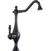 LAKKOAKOAA Rubinetto Cucina Rubinetto Lavello, Anticato Vintage Stile Girevole A 360 ° Monocomando Ottone Miscelatore Cucina Con Regolazione Caldo E Freddo, Rubinetto Lavello Cucina, Nero