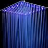 Rururug Soffione doccia a pioggia a LED di lusso Soffione doccia in acciaio inossidabile color cromo Cambia colore con soffione doccia ultrasottile da 12 pollici