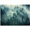 WallArena - Carta da parati fotografica - Foresta, paesaggio nebbioso 400x280 cm - Murale fotografico - Per soggiorno e camera da letto - Effetto 3D - con Colla - Montagne