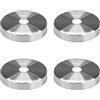 PRIOstahl Rosette di copertura, rosette rotonde, per tubi da parete, 4 pezzi, Ø 45 mm, con foro centrale Ø 12,4 mm, copertura per corrimano, tubi tondi, tubi in acciaio inox V2A