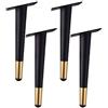 JIAOLUN123 4 Pezzi Piedini per Mobili Ferro Piedini per Sedie Nero+oro Gambe per Mobili Coniche Oblique Piedini in Metallo Gambe Tavolo per Mobile Letto Divano Letto Tavolino Sedia Mobile TV Divano Armadio(25cm)