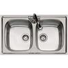IDRO BRIC IDROBRIC Lavello Incasso In Acciaio Inox, 2 Vasche, 86x50 Cm