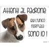 Lovelytiles JACK RUSSELL Attenti al padrone qui l'unico normale sono io! CANE CARTELLO TARGA IN METALLO (15X20)
