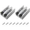 ERDANER 2 guide scorrevoli per porta della doccia, in vetro, con viti in acciaio inox, adatte per vetro spesso 8 mm (scanalature per arie)