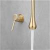 BiaoTeng Goccia d'acqua Sospeso Rubinetto da Soffitto Monocomando Ottone Caldo e Freddo Rubinetto Lavandino Bagno Miscelatore Lavabo Bagno per Bagno Oro Spazzolato