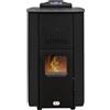 STUFE A PELLET ITALIA Asia Pulizia Automatica 24 KW - Stufa a Pellet Idro per Riscaldamento e Acqua Calda Efficienza 92% Scalda 180m² Autonomia 22H Programmabile 5 Potenze Garanzia 24 Mesi Nero