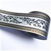 VisitRyl Bordi per Carta da Parati Adesivi Black Silver Buttercup Leaf 12cm X 1000cm Design Decorativo
