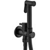XJTNLB Spruzzatore per Bidet a Parete Rubinetto Monocomando Doccino per Bidet Rubinetto Acqua Fredda Kit Doccetta Esterno per WC,Nero