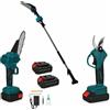 Generico Kit Potatura Elettrico 3 in 1 con Asta Telescopica 120-250cm, Forbici, Motosega 6 a Batteria, 2 Batterie 48V, Attrezzi Giardinaggio, Cesoia, Troncarami, per Rami, Alberi, Giardino, Vigneti, Orti