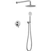 XJTNLB Colonna Doccia senza Miscelatore In Acciaio Inox Spazzolato Kit Doccia Incasso Set Doccia Completo Rotondo Ultra Sottile 8 pollici Bagno