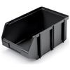 IMJ-Global Set di 6 Contenitori a Bocca di Lupo (20x30x14 cm) Sovrapponibili, Nero in Plastica (20x30x14 cm) (20x30x14 cm)