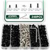 JCSPBYL Kit di 240 dadi a T M5 serie 2020 per scanalatura a T standard europeo da 6 mm, profilo di estrusione in alluminio da 20 x 20 mm, con chiave, nero