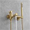 XDSMB Rubinetto Vasca da Bagno con Doccetta Rubinetto Bimodale Girevole 90°,Oro Spazzolato