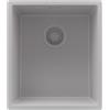 PRIMAGRAN Lavello da Cucina Tutto Grigio 41x47cm, Lavandino in Granito a 1 vasca + Sifone Classico, Lavabo da Cucina Incasso al Mobile 45cm - London Slim S125