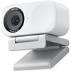 Insta360 Link 2 C Webcam 4K alimentata da AI con sensore da 1/2 per maggiori dettagli, audio professionale, controllo gesti, HDR, tracciamento AI, Deskview e modalità Streamer - Bianco artico