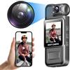 LaoZiMo 4K Full UHD WiFi Body Camera, fotocamera del corpo indossabile con schermo da 1,3 pollici - visione notturna e rilevamento del movimento, registrazione loop, clip posteriore per viaggiare, conducente