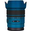 JERXTTON Pellicola adesiva protettiva in vinile per fotocamera Sony E 15 mm F1.4 G, 15 F, 1,4 G, blu metallizzato