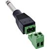 Inline 92504M - Connettore jack mono a 2 poli, senza saldatura, morsetto a vite audio per riparazione e uso fai da te, 6,35 mm
