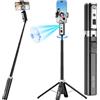 WIVTAK Selfie Stick treppiede per iPhone, rotazione a 360 gradi che segue viso e movimento (supporto per telefono 3 in 1 x 1)