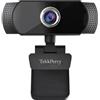 TekkPerry Webcam 1080P con microfono, FOV regolabile, zoom, controllo software e messa a fuoco manuale, webcam USB HD per computer per conferenze, zoom, videochiamate Skype