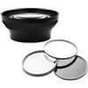 Hila Optics. Obiettivo grandangolare ad alta definizione 0.4X w/Macro compatibile con Sony DCR-VX2000 + kit di 3 filtri
