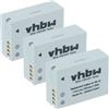vhbw 3x batteria compatibile con Canon PowerShot G10, G3x, SX40, SX40HS, G1 X, G15, SX50, SX50HS fotocamera (700mAh, 7,4V, Li-Ion)