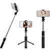 Andoer Supporto treppiede estensibile portatile multifunzione senza fili BT Selfie Stick con 103 cm max. Telecomando di Lunghezza per Riprese video Vlog Foto di Gruppo Selfies Live Stream