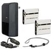 Hila Optics. Batterie ad alta capacità (2 unità) + caricatore da viaggio AC/DC compatibile con Canon PowerShot S90 + Krusell Multidapt tracolla (finitura nera)