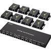 VPFET Extender splitter HDMI su Ethernet, 1 in 8 uscite su Cat5e/6 fino a 50 m, HD1080P, 60 Hz, 3D, con 1 porta HDMI loop-out, supporto EDID, POC, adatto per proiezioni esposizioni presentazioni