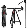 HUIOP treppiedi HUIOP VT-890H 178 cm/70 pollici Treppiede Portatile Leggero in Lega di Alluminio Monopiede Staccabile con Testa a Sfera Girevole Colonna Centrale 5KG Portante con Borsa da Viaggio per Fotoca