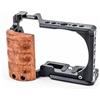 ZHFGJKSO Gabbia for fotocamera con manico in legno, piastra Arca-Swiss e slitta a contatto freddo compatibile con Sony ZV-E10, supporto di estensione for microfono(ZV-E10-Cage)