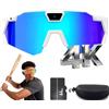 rialgirw Pov Glasses Occhiali da sole da baseball 4K con fotocamera, aggiornamento 2026 4K HD Pov Sport Smart Recording Occhiali da sole con audio per baseball e azione all'aperto (Tri-C)