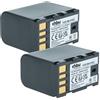 vhbw 2x batteria compatibile con JVC GR-D720EX, GR-D740, GR-D740EX, GR-D725 videocamera camcorder (2100mAh, 7,2V, Li-Ion) con infochip