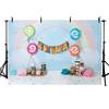 MEHOFOND MEHOFOTO 2,1 x 1,5 m Candy Flowers Rainbow Blue Sky Stars forniture per feste di compleanno decorazione Banner Photo Studio puntelli sfondo