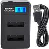 KIMISS Caricatore Portatile LCD a Doppio Slot per Batteria NP-BX1, Ricarica USB, Display LCD, Doppia Porta, Leggero, Portatile, Caricatore da Viaggio Esterno, KIMISSFXTEUVIO8G