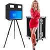 YuuuCooo Photo Booth portatile con touchscreen da 21,5, controllo APP e stampa istantanea, macchina fotografica DSLR include custodia da viaggio per feste di nozze, eventi a noleggio (nero, cabina fotografica