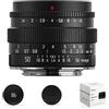 ZTIANFOTO SGimage - Obiettivo F1.4 APS-C MF 50 mm, lunghezza focale fissa con ampia apertura per fotocamere EOS EF-M-Mount; ideale per ritratti, peso leggero di 249 g