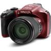 Minolta Pro Shot - Fotocamera digitale HD da 20 Mega Pixel con zoom ottico 67x, video Full HD 1080p e scheda SD da 16 GB, colore: Rosso