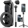Generic 4 in 1 Multifunzionale 360° Rotazione Selfie Stick, Mini treppiede portatile allungabile per telefono con telecomando e anello in metallo per iPhone e Android, per viaggi Vlog Live Streaming