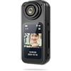 Winnes Mini Action Cam HD 2.7K 30FPS 12MP con Scheda SD da 64G,Pesa 35g,Ruotabile di 180 WiFi Sport Camera Macchina Fotografica 170° Wide Angle Telecomando con Corda Cavalcata Kit Accessori (Nero)