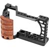 Generico Compatibile con la gabbia Sony A6400 A6300 con manico in legno | Stabilizzatore con telaio in metallo con maniglia laterale in legno for fotocamere serie A6000.