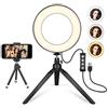 Topchances - Mini anello per selfie, con supporto treppiede e supporto per telefono, 3 modalità di luce, per selfie, video Youtube, streaming live e cellulare