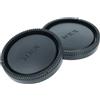 vhbw set di copriobiettivi compatibile con Sony Alpha 5000, 3000, 7S, 7, 6000, 7R fotocamera - Tappo posteriore e per corpo macchina nero