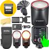 Godox V100N V100 N Round Head Camera Flash for Nikon Camera Flash Speedlite Speedlight,100Ws 2.4G TTL1/8000 HSS,400 Full Power Flashes,7.2V/2980mAh Li-ion Battery,1.7s Recycle Time,LED Modeling Lamp