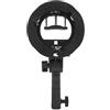 VBESTLIFE Supporto per Staffa Tipo S per Supporto Bowens per Ombrello Riflettore Flash Softbox Beauty Dish, Ampia Maniglia di Regolazione, Supporto per Ombrello Integrato e più Compatto
