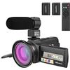 NGBFF Macchinetta Digitale, Videocamera videocamera WiFi 4K / 60FPS 48MP Set di videocamera Vlogging digitale Set con touchscreen da 3 pollici Zoom 16x Ir. Mount for scarpe a freddo a infrarossi(Type 1)